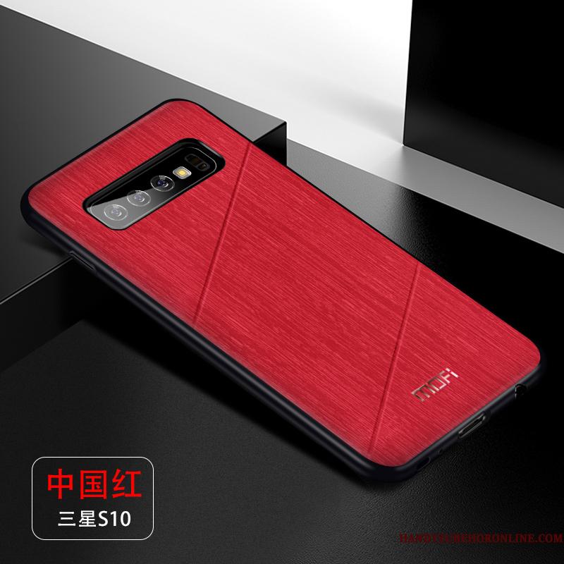 Samsung Galaxy S10 Telefon Etui Blød Alt Inklusive Beskyttelse Tynd Trend Net Red