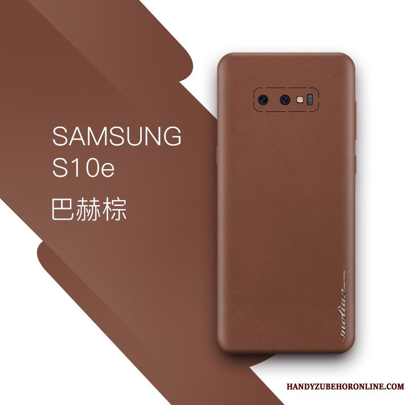 Samsung Galaxy S10e Ægte Læder Blå Telefon Etui Alt Inklusive Kreativ Cover Stjerne