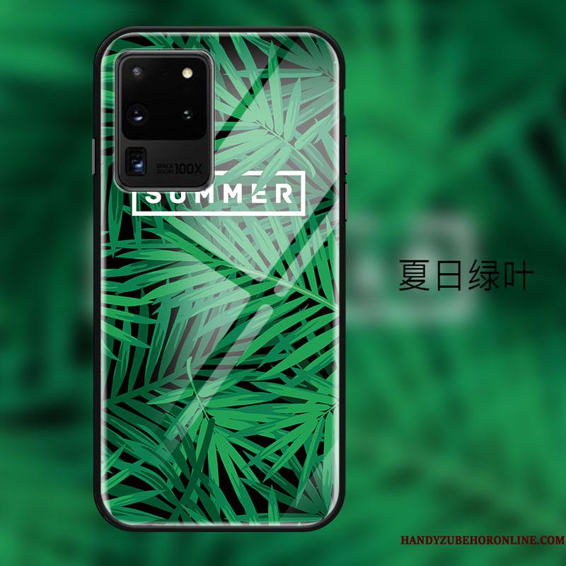 Samsung Galaxy S20 Ultra Etui Glas Hængende Ornamenter Anti-fald Grøn Cover Frisk Stjerne