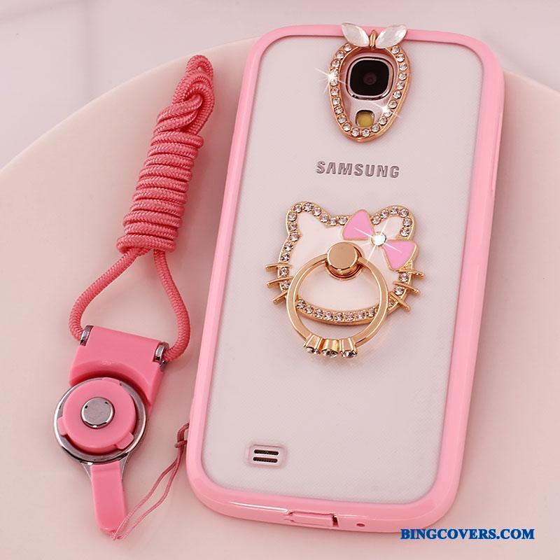 Samsung Galaxy S4 Telefon Etui Hængende Ornamenter Silikone Gennemsigtig Cover Lyserød Stjerne