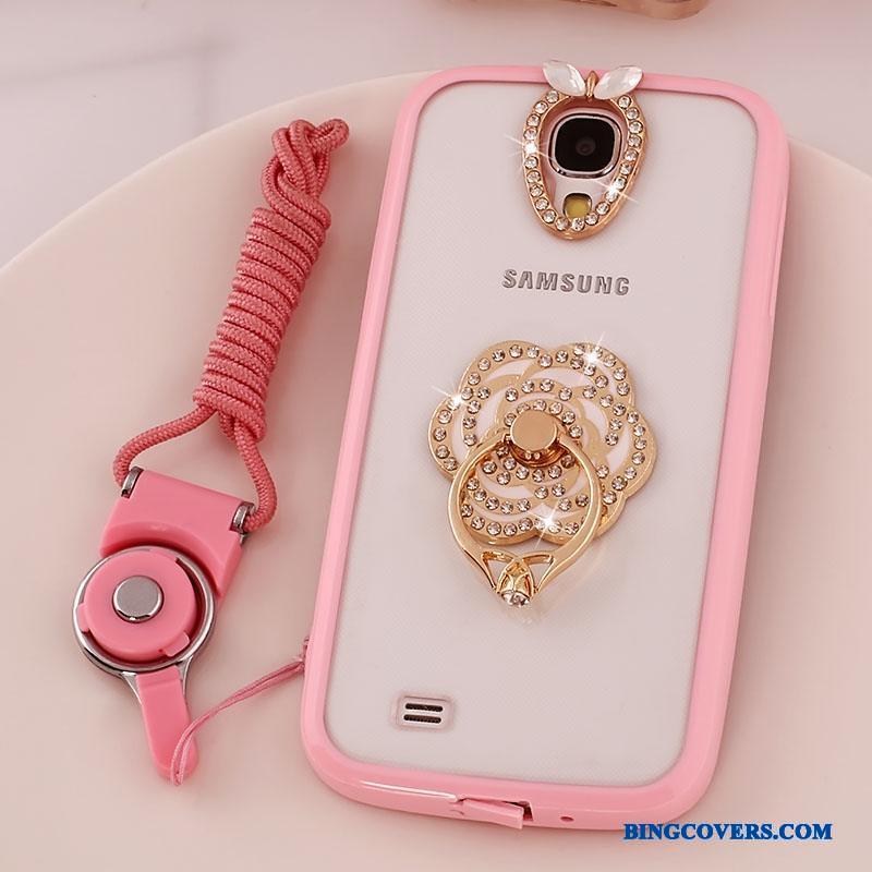 Samsung Galaxy S4 Telefon Etui Hængende Ornamenter Silikone Gennemsigtig Cover Lyserød Stjerne