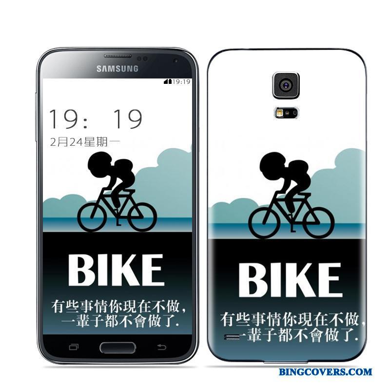 Samsung Galaxy S5 Mobiltelefon Stjerne Bagdæksel Etui Hvid Guld Sort