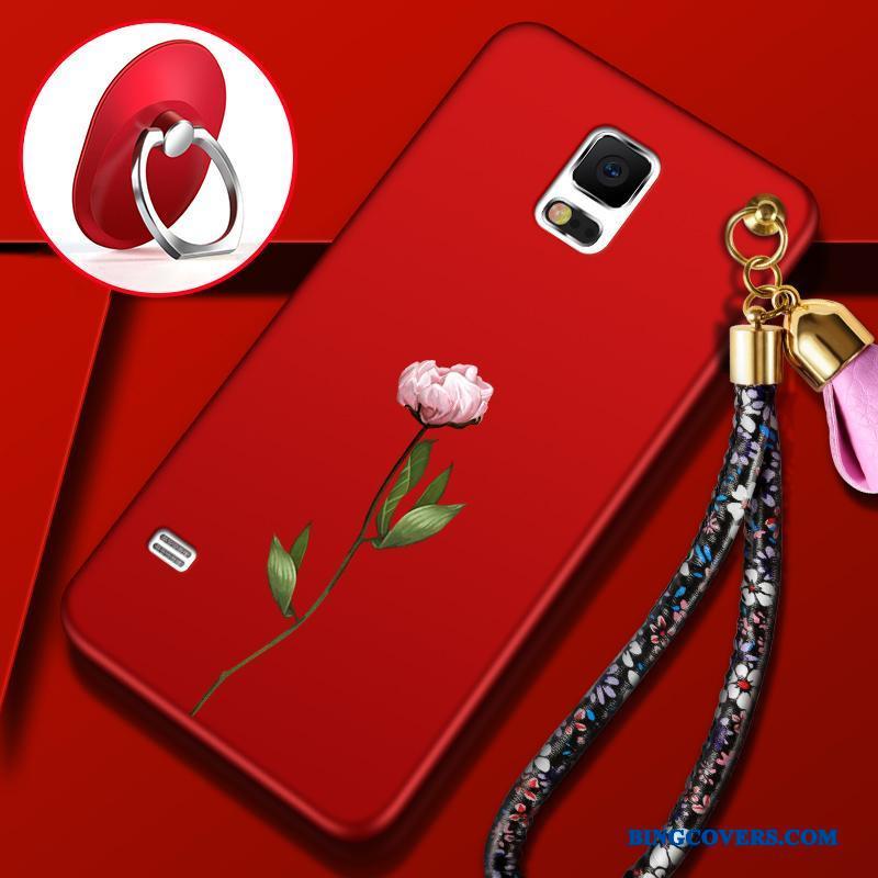 Samsung Galaxy S5 Rød Mobiltelefon Stjerne Silikone Beskyttelse Trend Telefon Etui