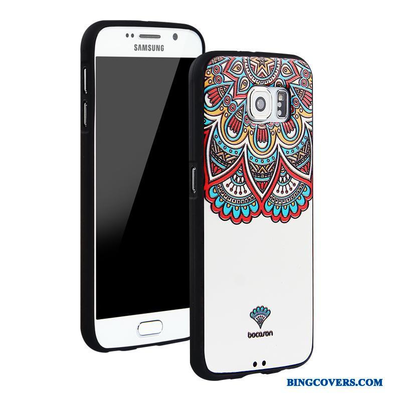 Samsung Galaxy S6 Beskyttelse Trend Cover Telefon Etui Silikone Stjerne Hvid