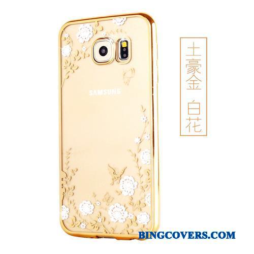 Samsung Galaxy S6 Edge + Beskyttelse Blød Stjerne Lyserød Ring Silikone Etui