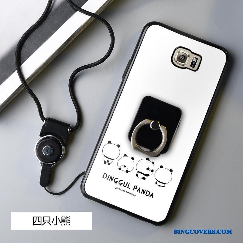 Samsung Galaxy S6 Edge Beskyttelse Cover Sort Telefon Etui Blød Silikone Cartoon