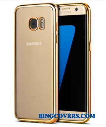 Samsung Galaxy S6 Edge + Cover Blød Beskyttelse Stjerne Telefon Etui Guld Silikone