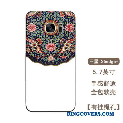 Samsung Galaxy S6 Edge + Etui Alt Inklusive Anti-fald Cover Farve Silikone Stjerne Hængende Ornamenter
