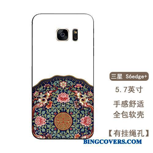 Samsung Galaxy S6 Edge + Etui Alt Inklusive Anti-fald Cover Farve Silikone Stjerne Hængende Ornamenter