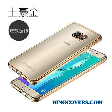 Samsung Galaxy S6 Edge + Tynd Telefon Etui Beskyttelse Sølv Blød Cover Gennemsigtig