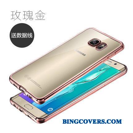 Samsung Galaxy S6 Edge + Tynd Telefon Etui Beskyttelse Sølv Blød Cover Gennemsigtig
