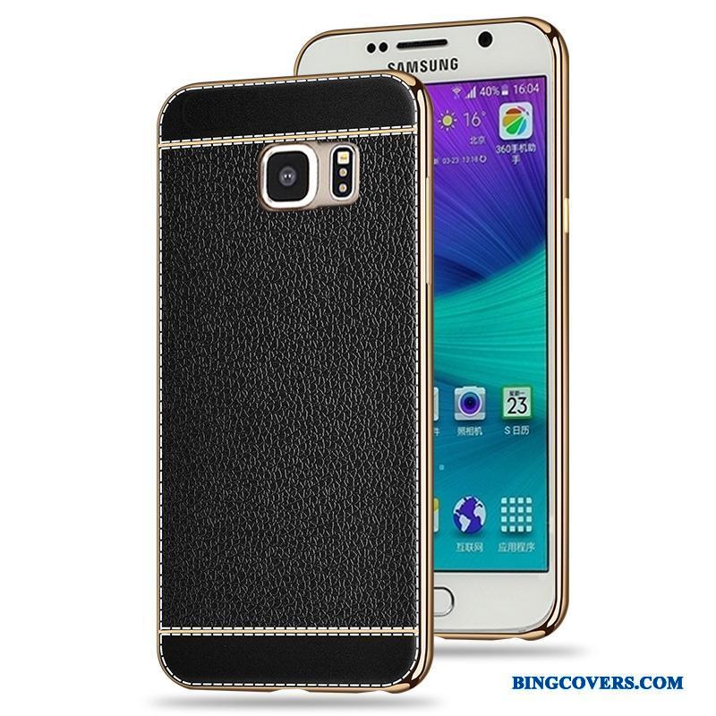 Samsung Galaxy S6 Etui Alt Inklusive Stjerne Beskyttelse Belægning Sort Mønster Blød