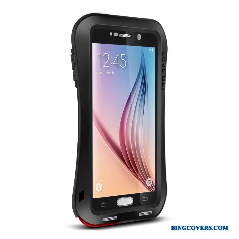 Samsung Galaxy S6 Telefon Etui Tre Forsvar Anti-fald Blød Silikone Rød Beskyttelse