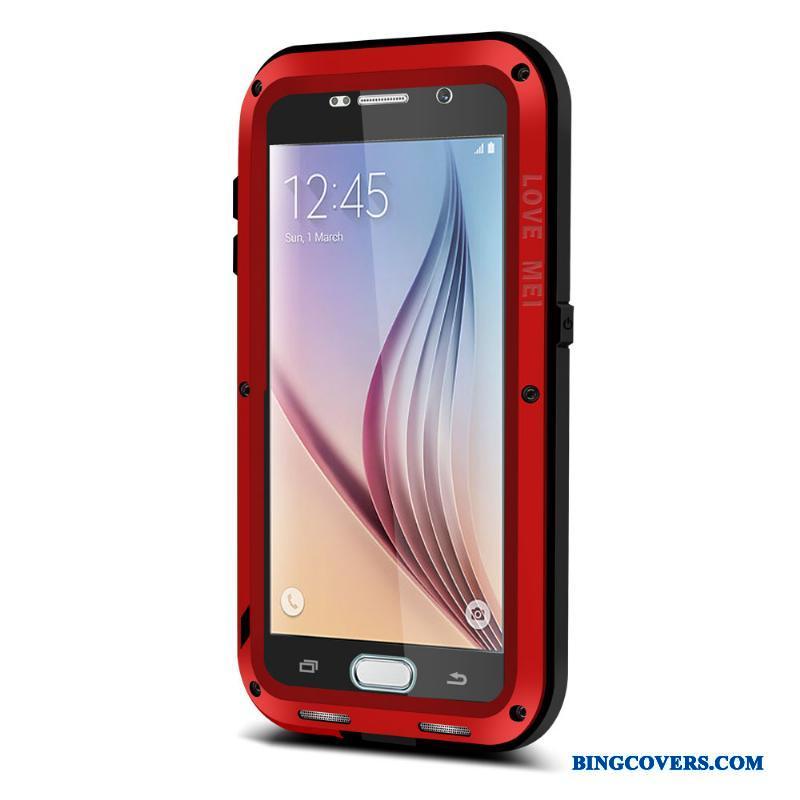 Samsung Galaxy S6 Telefon Etui Tre Forsvar Anti-fald Blød Silikone Rød Beskyttelse
