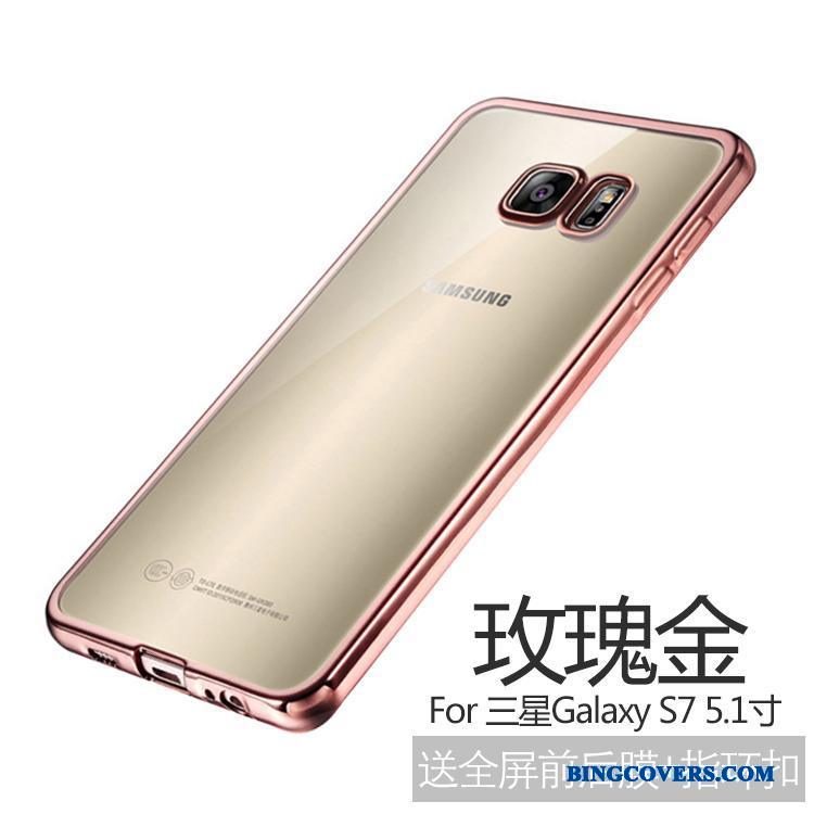 Samsung Galaxy S7 Cover Stjerne Anti-fald Beskyttelse Silikone Guld Telefon Etui