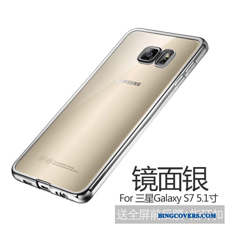 Samsung Galaxy S7 Cover Stjerne Anti-fald Beskyttelse Silikone Guld Telefon Etui