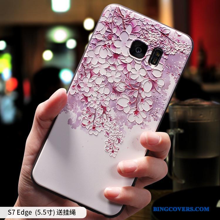 Samsung Galaxy S7 Edge Af Personlighed Telefon Etui Alt Inklusive Silikone Stjerne Kinesisk Stil Lyseblå