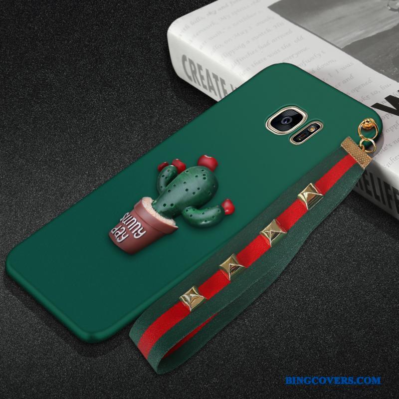 Samsung Galaxy S7 Edge Anti-fald Blød Beskyttelse Silikone Mørkegrøn Kreativ Telefon Etui