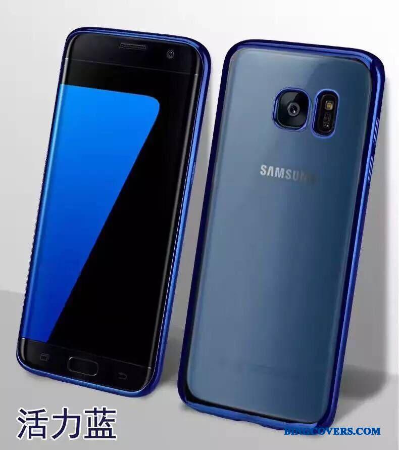 Samsung Galaxy S7 Edge Anti-fald Silikone Telefon Etui Cover Beskyttelse Alt Inklusive Sølv