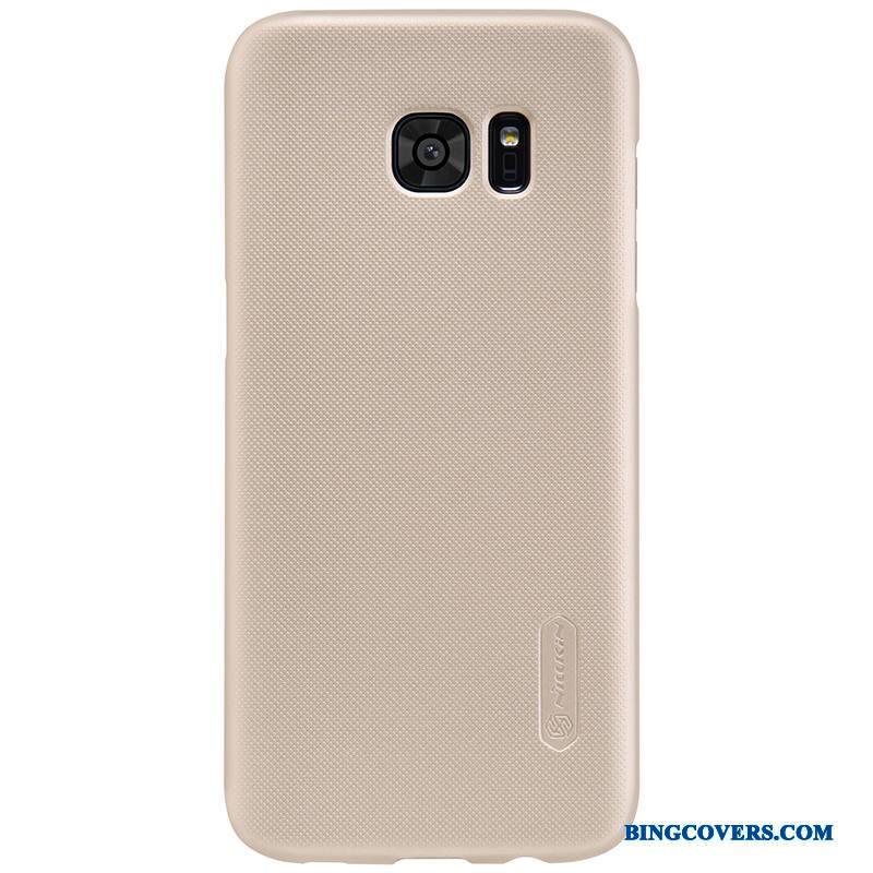 Samsung Galaxy S7 Edge Beskyttelse Skærmbeskyttelse Telefon Etui Cover Guld Mobiltelefon Hvid