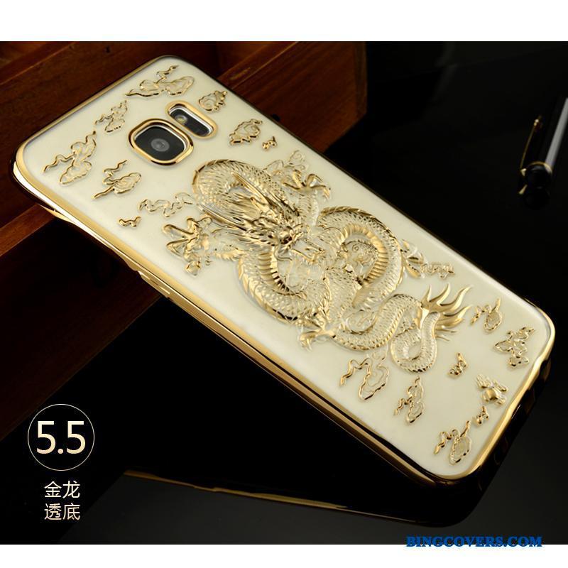 Samsung Galaxy S7 Edge Etui Blød Stjerne Sort Alt Inklusive Beskyttelse Kinesisk Stil Dragon