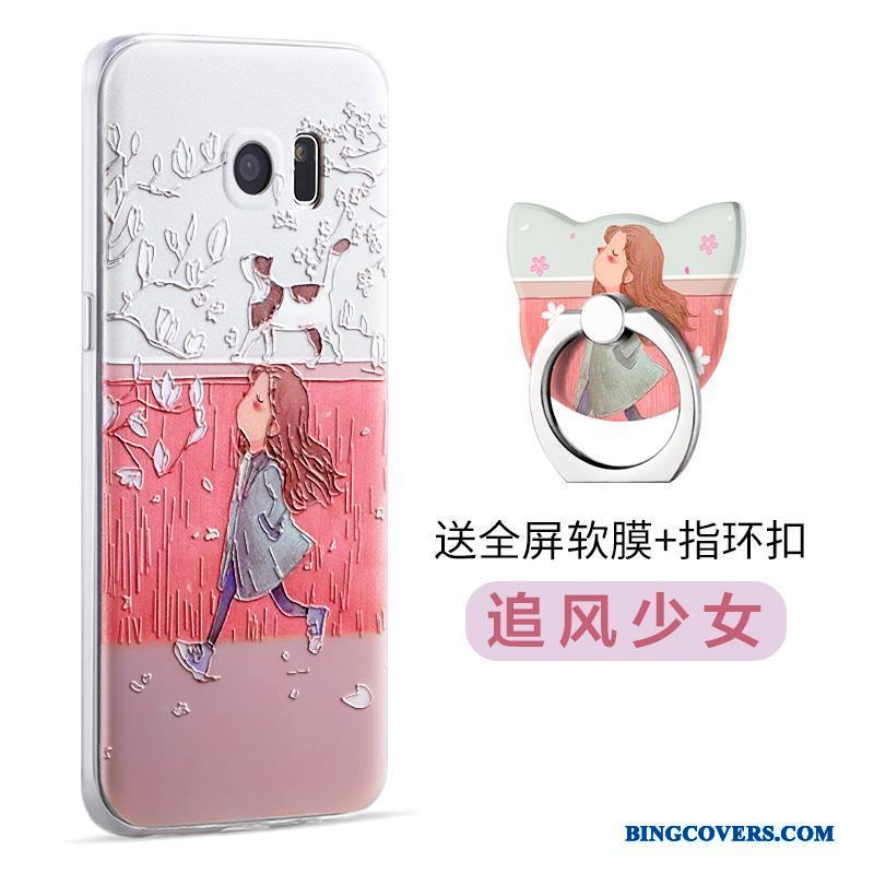 Samsung Galaxy S7 Edge Etui Relief Cover Stjerne Cartoon Support Silikone Lyseblå