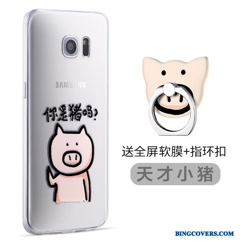 Samsung Galaxy S7 Edge Etui Relief Cover Stjerne Cartoon Support Silikone Lyseblå