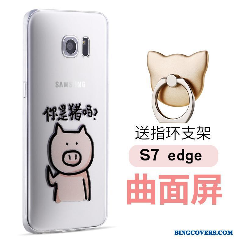 Samsung Galaxy S7 Edge Etui Silikone Tynd Cartoon Af Personlighed Stjerne Farve Relief