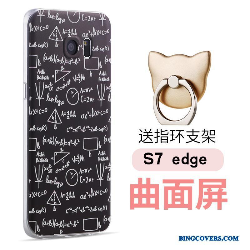 Samsung Galaxy S7 Edge Etui Silikone Tynd Cartoon Af Personlighed Stjerne Farve Relief