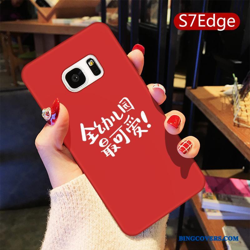 Samsung Galaxy S7 Edge Etui Smuk Kreativ Stjerne Alt Inklusive Elskeren Cover Rød