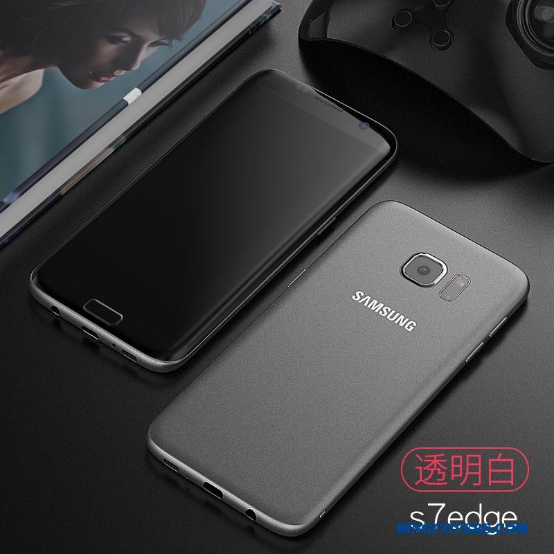 Samsung Galaxy S7 Edge Nubuck Blød Stjerne Silikone Telefon Etui Sort Anti-fald