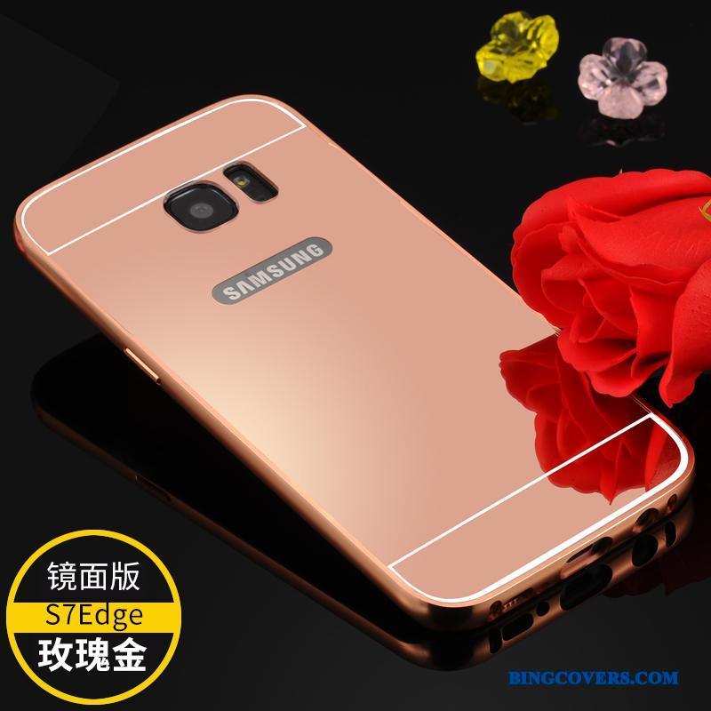 Samsung Galaxy S7 Edge Ramme Beskyttelse Telefon Etui Mobiltelefon Metal Cover Guld