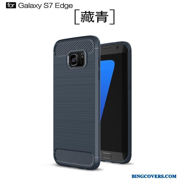 Samsung Galaxy S7 Edge Silikone Beskyttelse Anti-fald Etui Sort Blød Cover