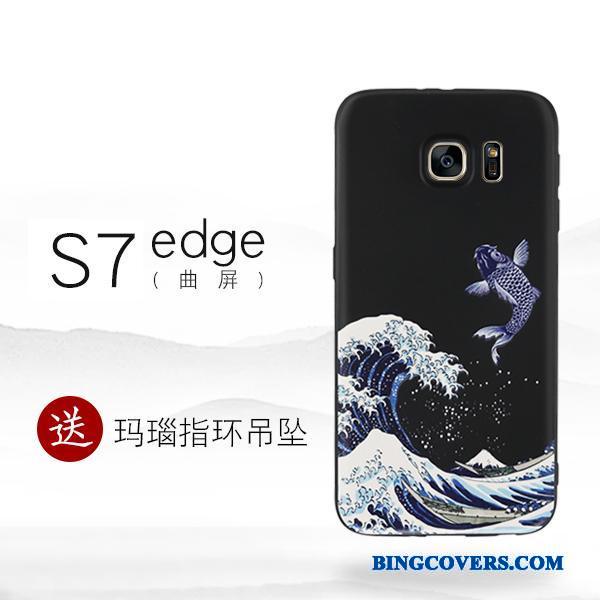 Samsung Galaxy S7 Edge Stjerne Silikone Telefon Etui Sort Cover Af Personlighed Kreativ