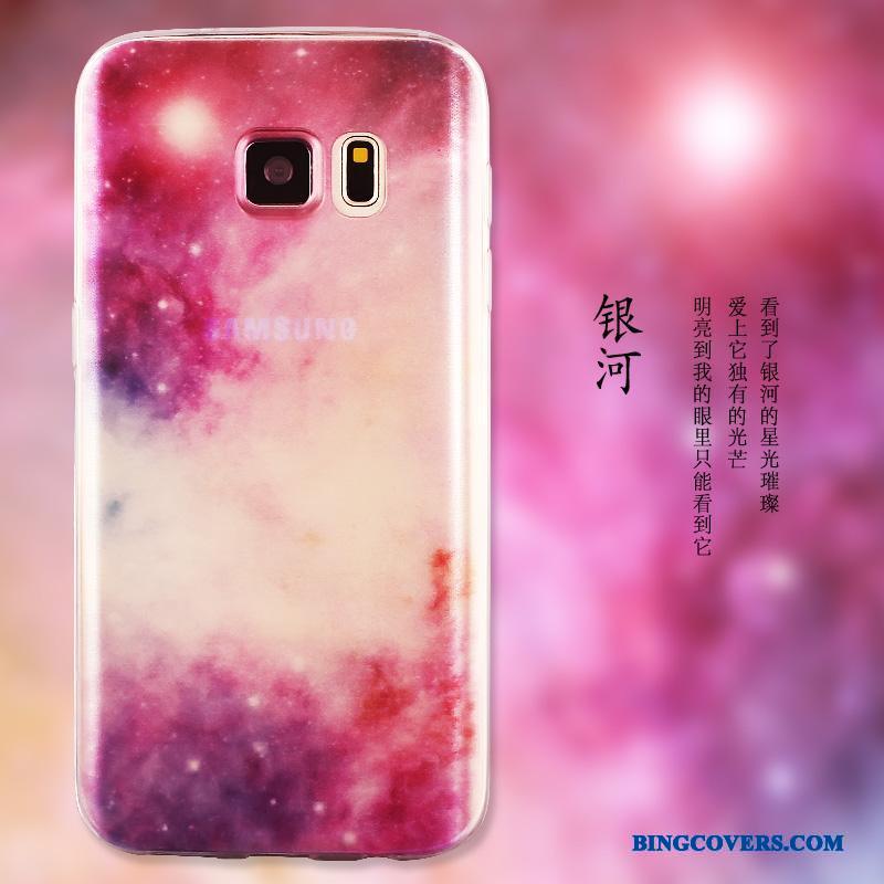 Samsung Galaxy S7 Edge Telefon Etui Anti-fald Blå Cover Beskyttelse Stjerne Malet