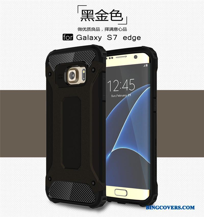 Samsung Galaxy S7 Edge Telefon Etui Mobiltelefon Dobbelt Silikone Alt Inklusive Sølv Grå