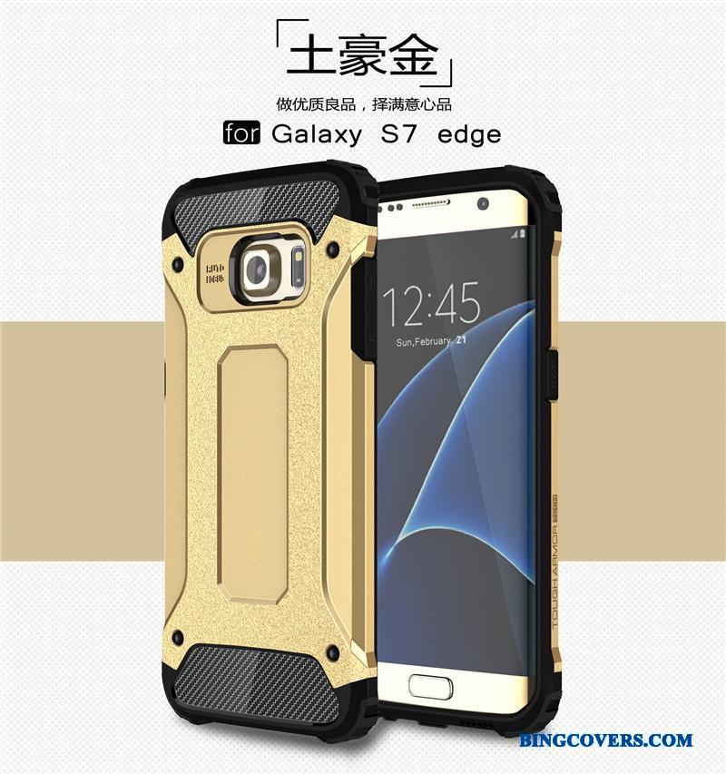 Samsung Galaxy S7 Edge Telefon Etui Mobiltelefon Dobbelt Silikone Alt Inklusive Sølv Grå