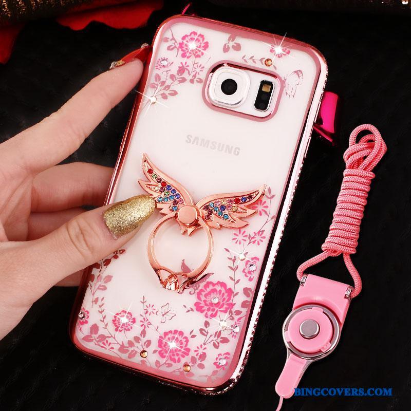 Samsung Galaxy S7 Etui Beskyttelse Silikone Hængende Ornamenter Ring Anti-fald Cover Lilla