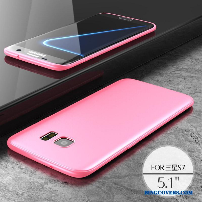 Samsung Galaxy S7 Etui Blå Silikone Nubuck Ny Beskyttelse Cover Trend