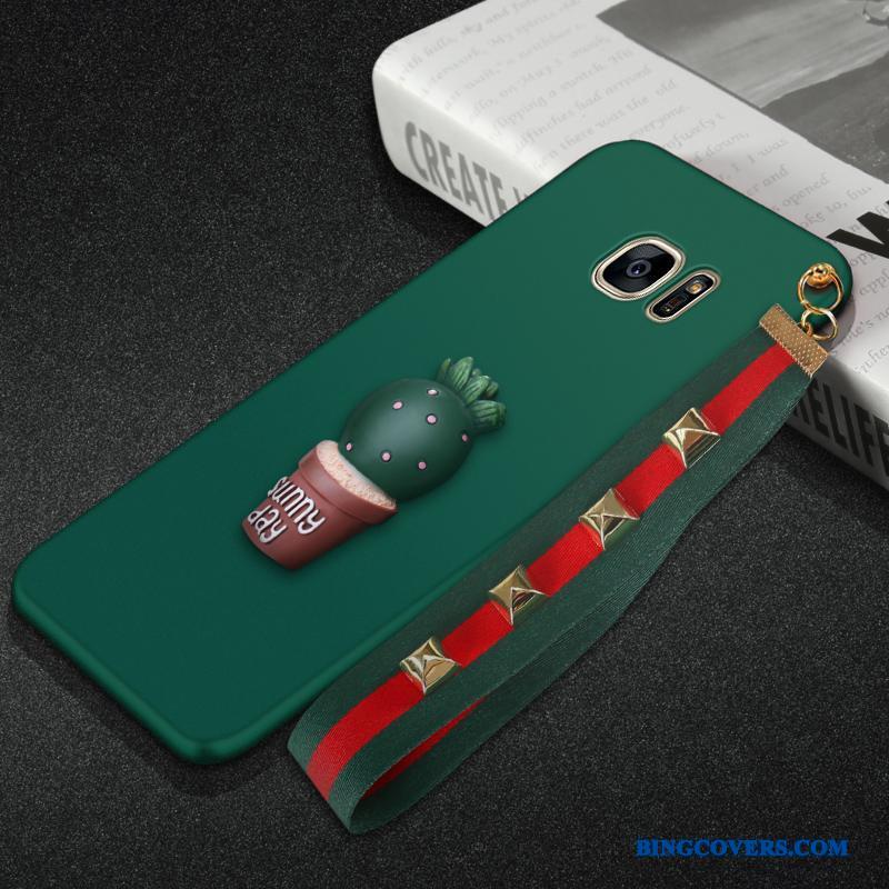 Samsung Galaxy S7 Etui Cover Trend Kreativ Anti-fald Blød Mørkegrøn Beskyttelse