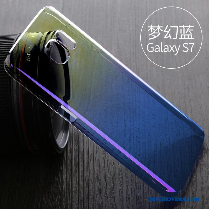 Samsung Galaxy S7 Etui Gennemsigtig Blå Beskyttelse Anti-fald Cover Kreativ Af Personlighed