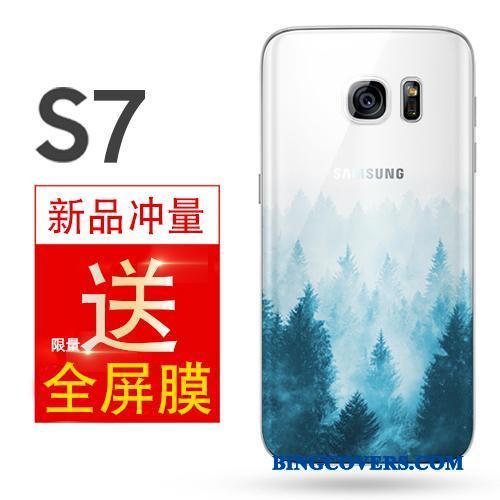 Samsung Galaxy S7 Etui Gul Simple Silikone Stjerne Alt Inklusive Blød Beskyttelse