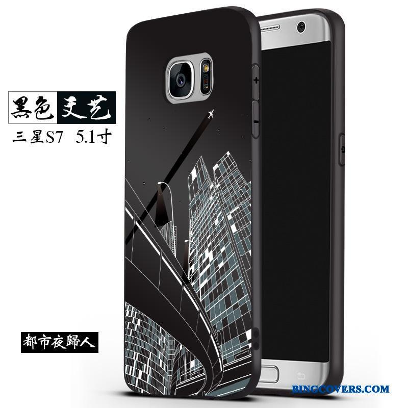 Samsung Galaxy S7 Etui Sort Kreativ Af Personlighed Trend Silikone Stjerne Cover