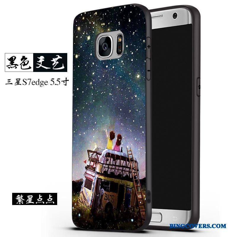 Samsung Galaxy S7 Etui Sort Kreativ Af Personlighed Trend Silikone Stjerne Cover