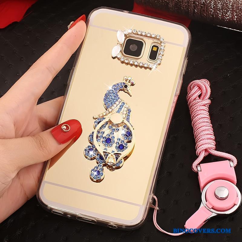 Samsung Galaxy S7 Ring Hængende Ornamenter Telefon Etui Blød Cover Silikone Lyserød