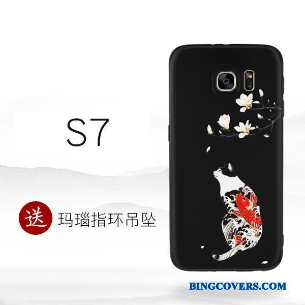 Samsung Galaxy S7 Silikone Sort Stjerne Kreativ Telefon Etui Cover Af Personlighed