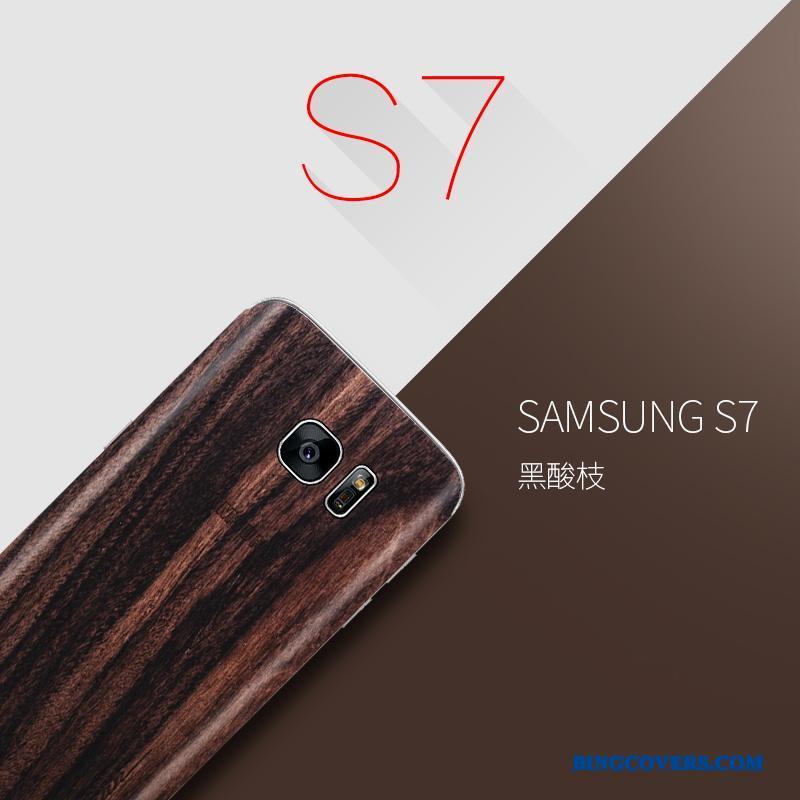 Samsung Galaxy S7 Stjerne Massivt Træ Cover Etui Telefon Tasker Beskyttelse