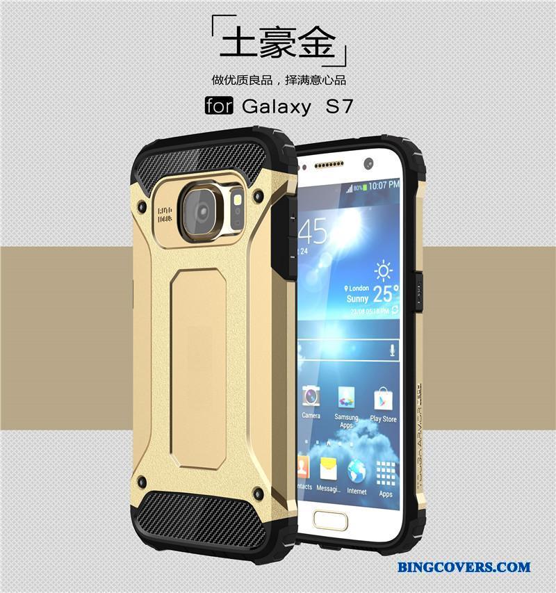 Samsung Galaxy S7 Sølv Hård Mobiltelefon Silikone Alt Inklusive Anti-fald Telefon Etui