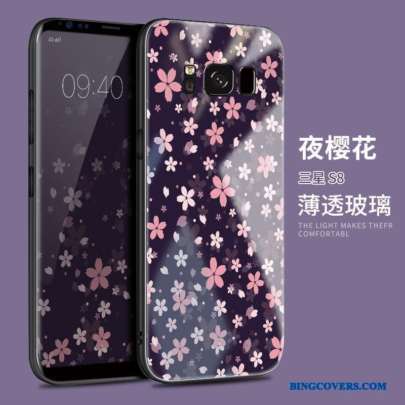 Samsung Galaxy S8 Af Personlighed Beskyttelse Glas Lilla Anti-fald Telefon Etui Cover