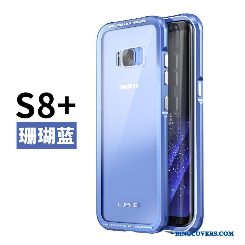 Samsung Galaxy S8+ Blå Telefon Etui Cover Mobiltelefon Stjerne Metal Ramme
